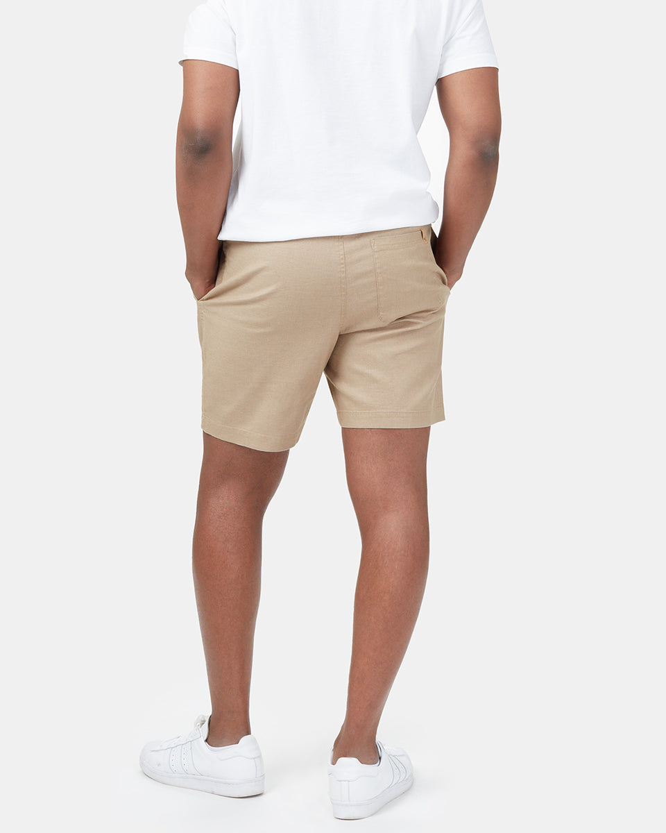 Beige Men's Hemp Mid-Rise Shorts