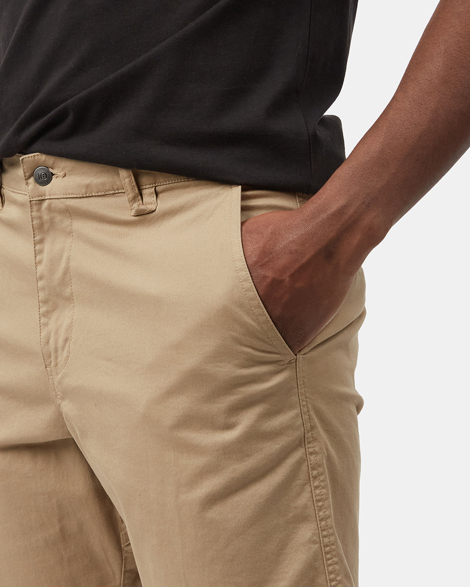 Beige Men's Organic Cotton Twill Shorts
