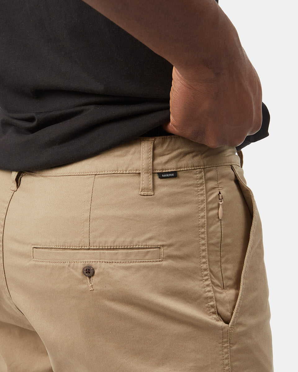 Beige Men's Organic Cotton Twill Shorts