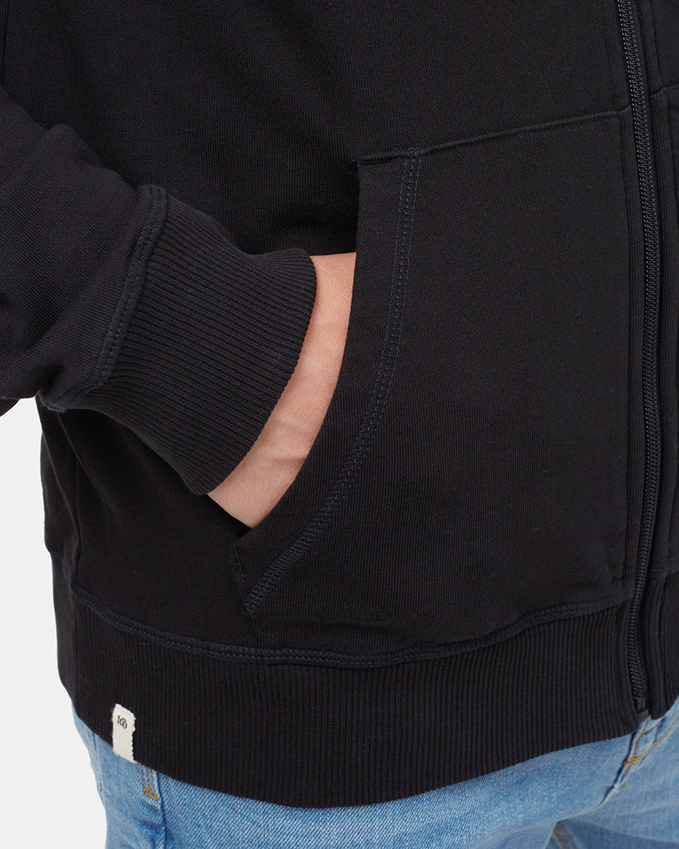 Black Men's Eco-Friendly Zip-Up Hoodie