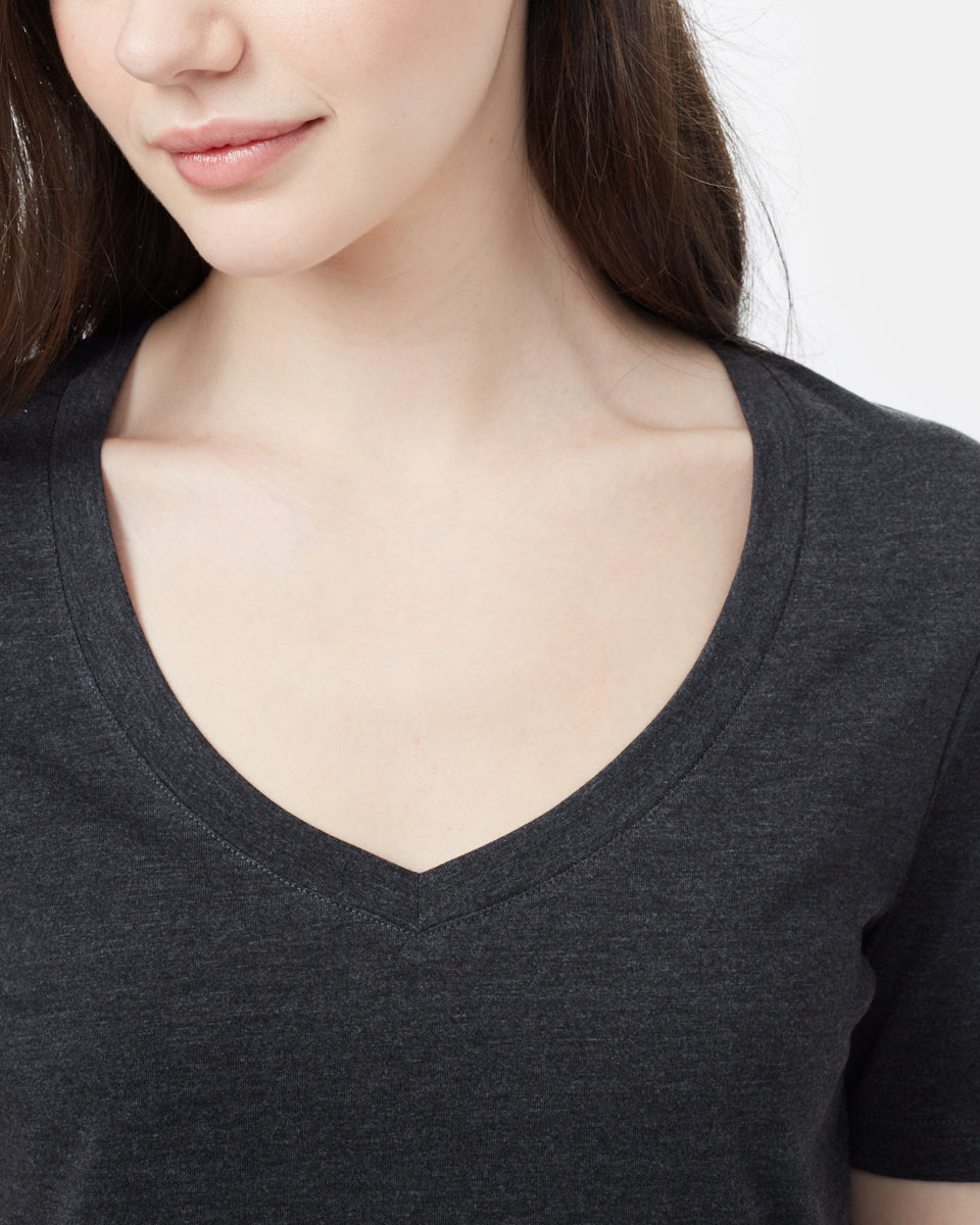 Black V-Neck Short Sleeve T-Shirt