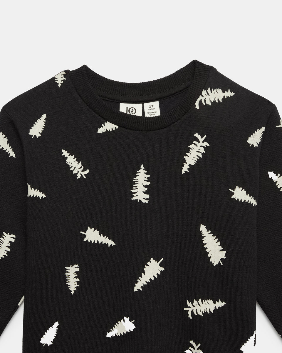 Black Kids Fleece Crew Neck Sweatshirt