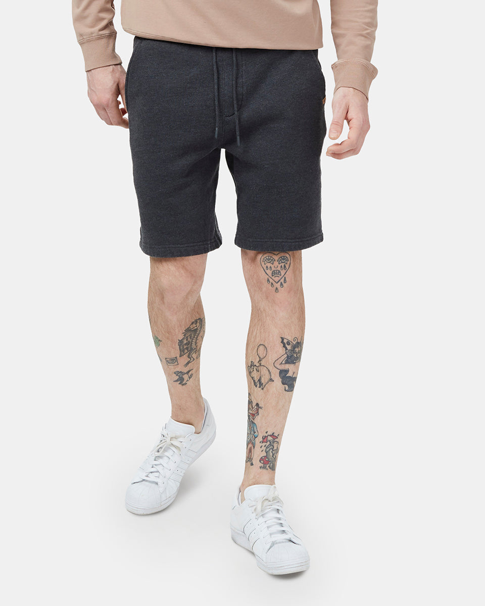 Black Men's Organic Cotton Fleece Sweatshorts