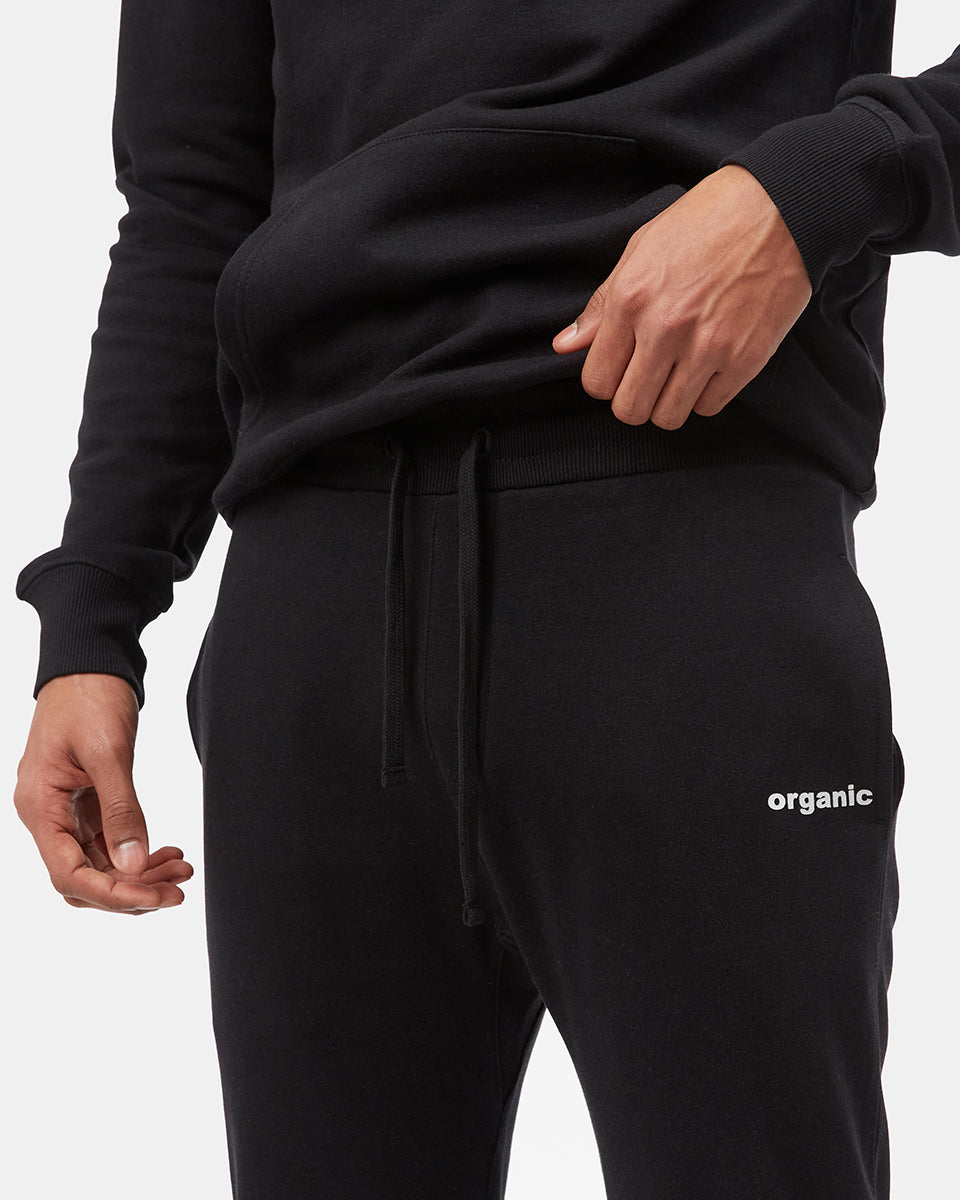 Black Men's Organic Cotton Graphic Sweatpants