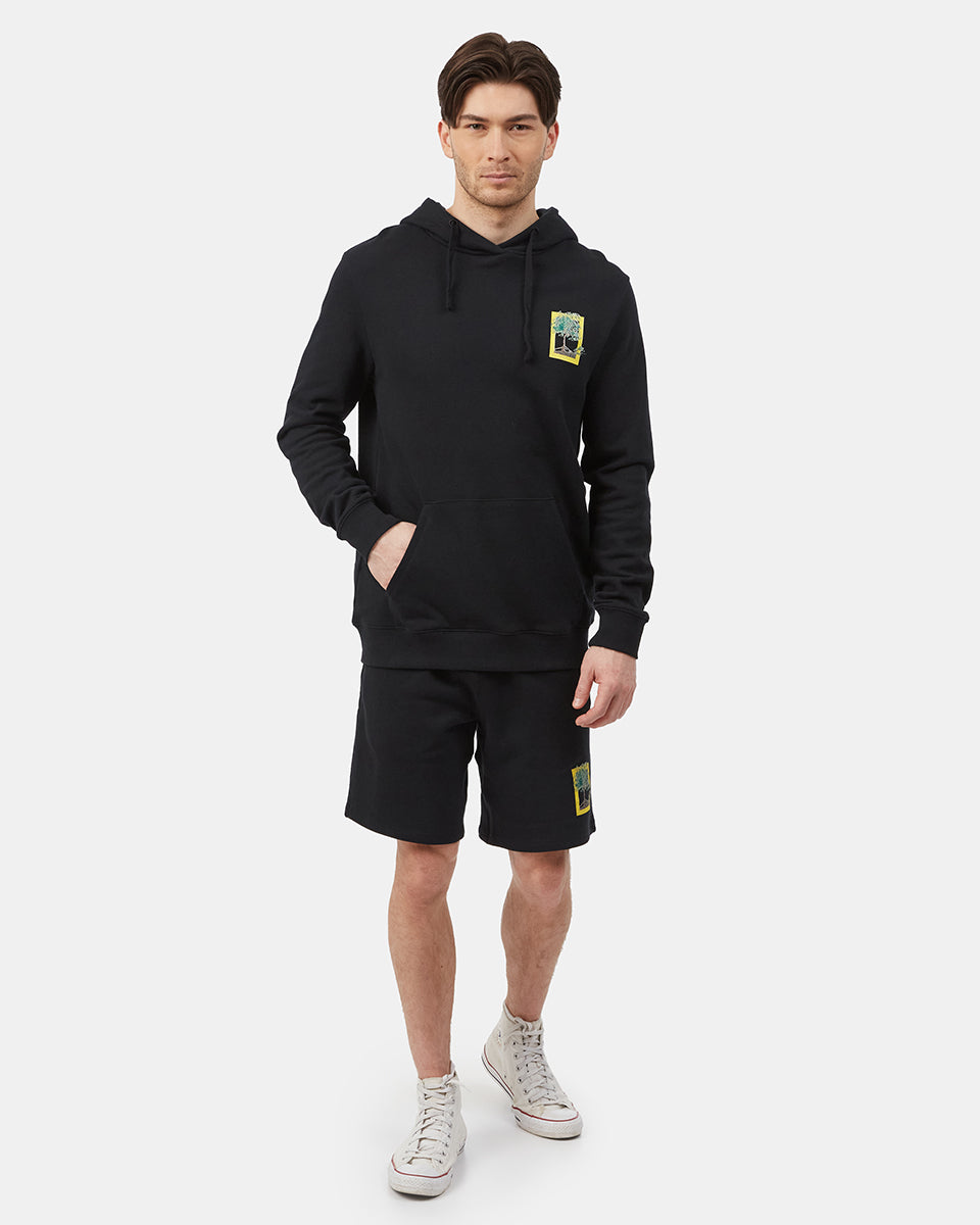 Black Men's Organic Cotton Graphic Sweatshorts