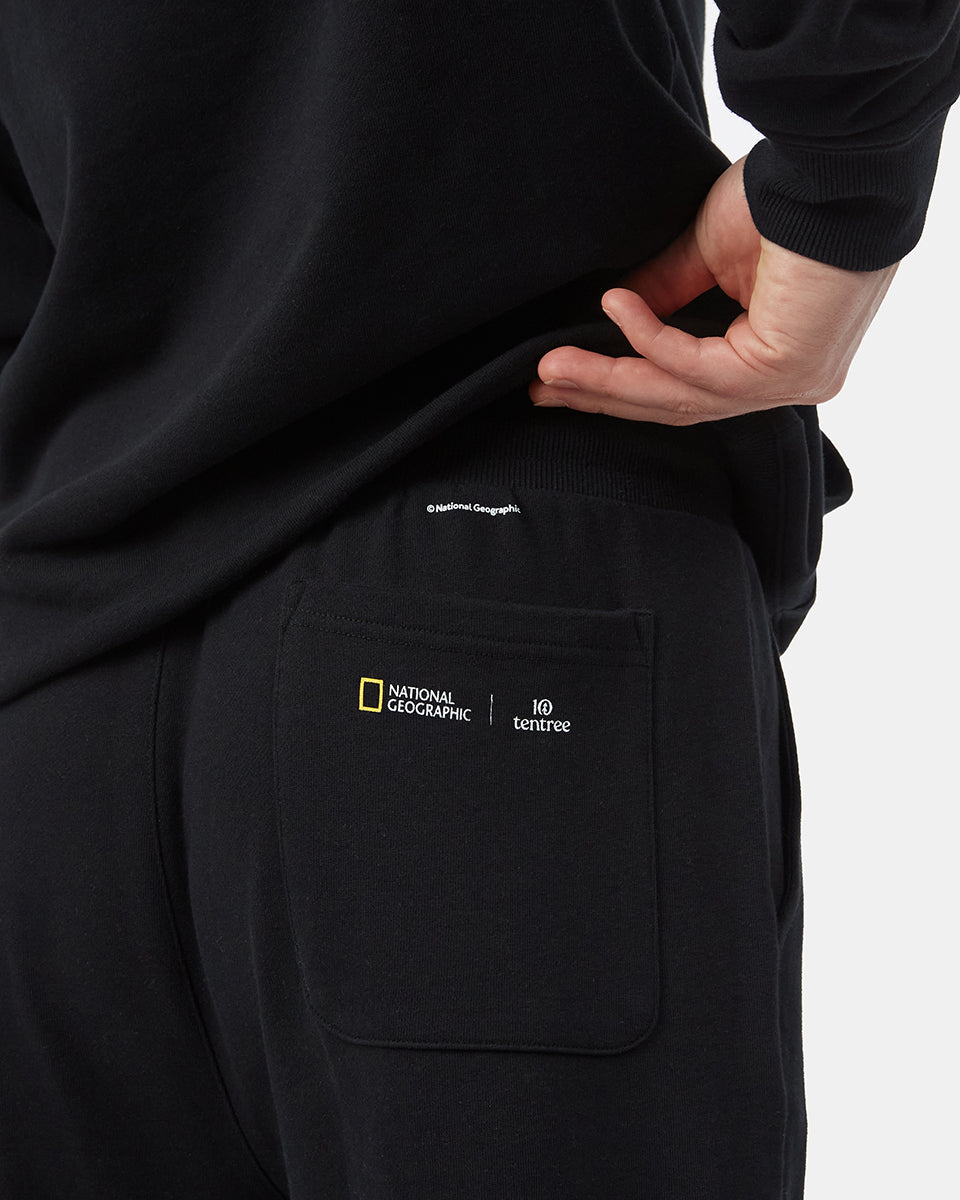 Black Men's Organic Cotton Graphic Sweatshorts