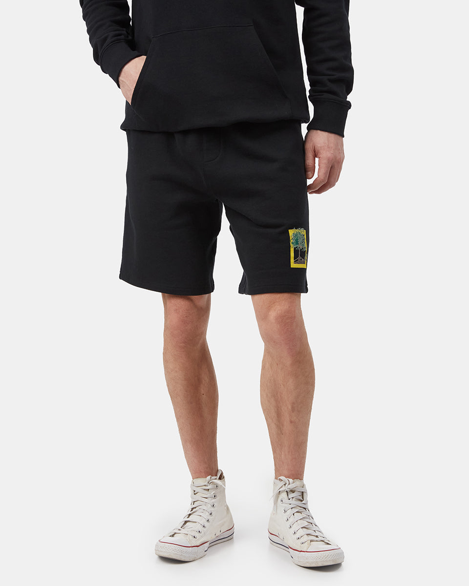 Black Men's Organic Cotton Graphic Sweatshorts