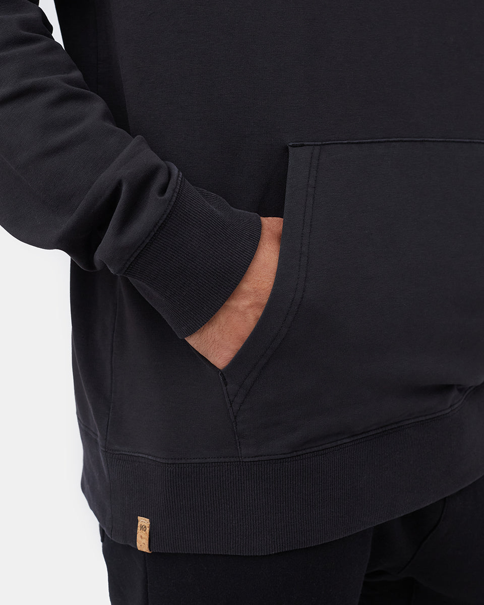 Black Men's Organic Cotton Pullover Hoodie