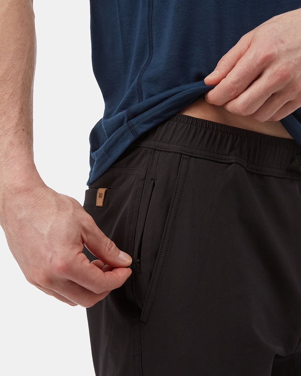 Black Men's Recycled Polyester Joggers