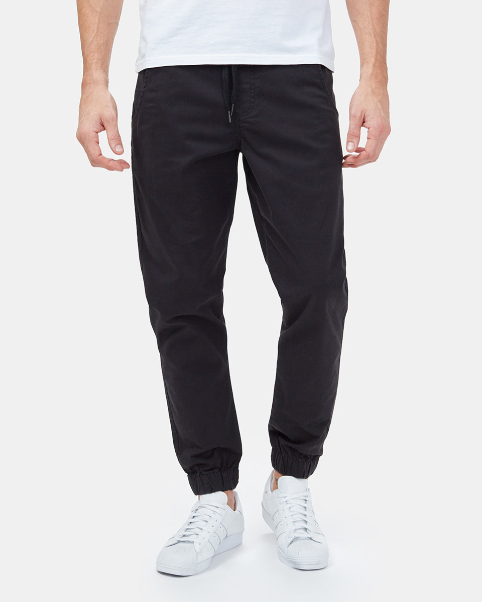 Black Men's Twill Joggers