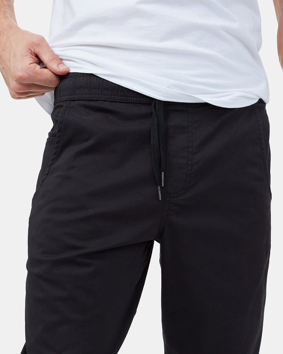 Black Men's Twill Joggers