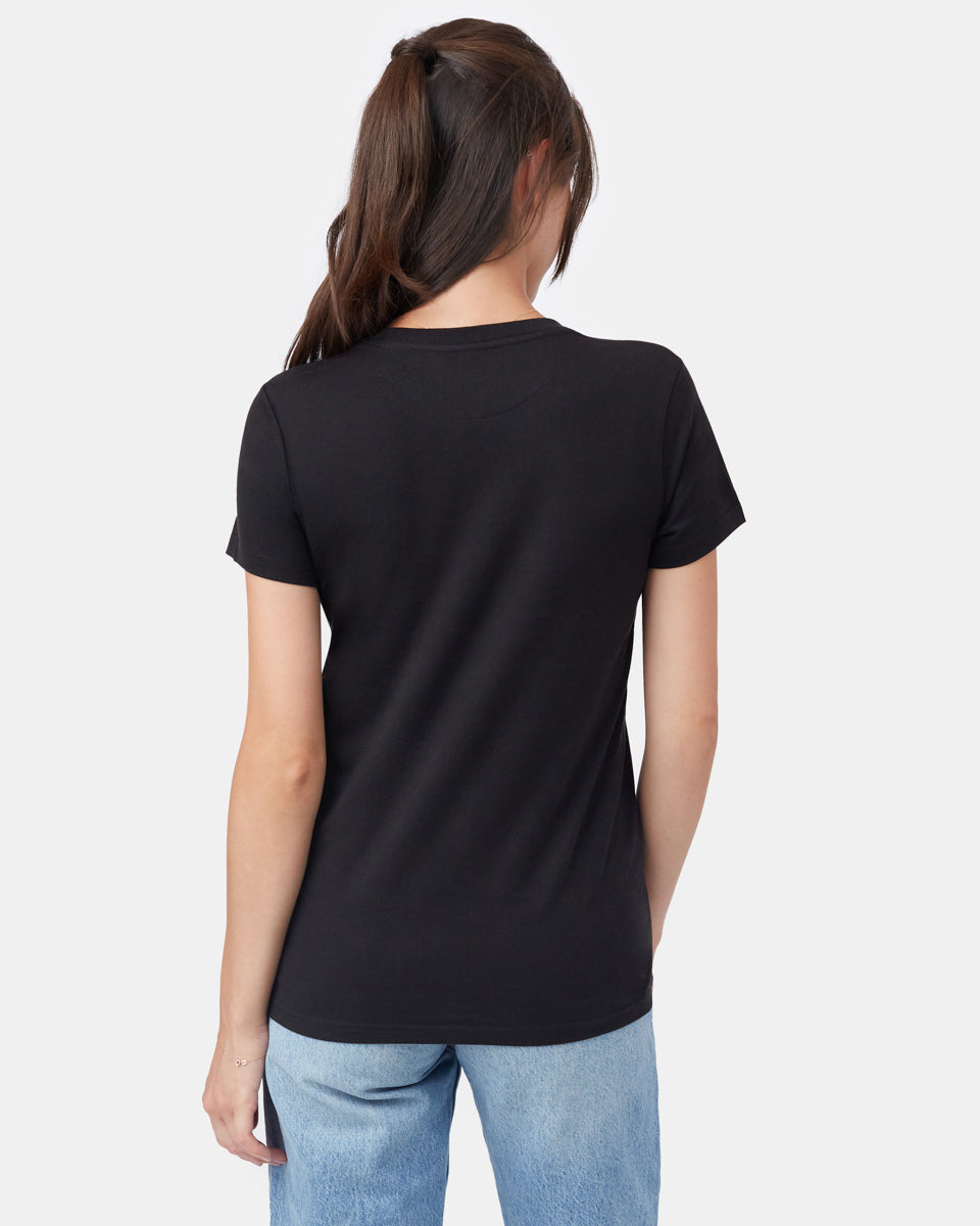 Black Recycled Polyester Crew Neck T-Shirt