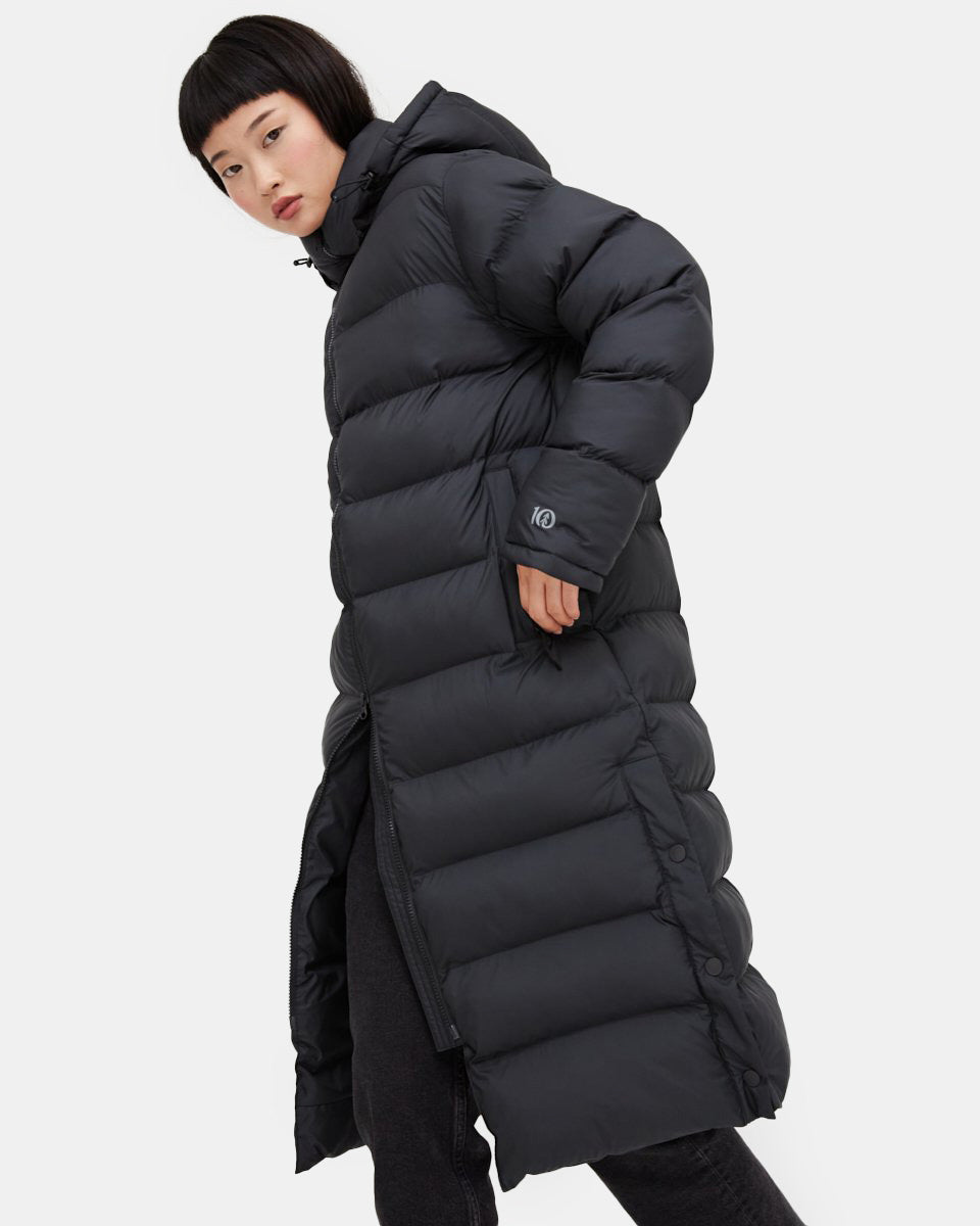 Black Women's Long Puffer Jacket