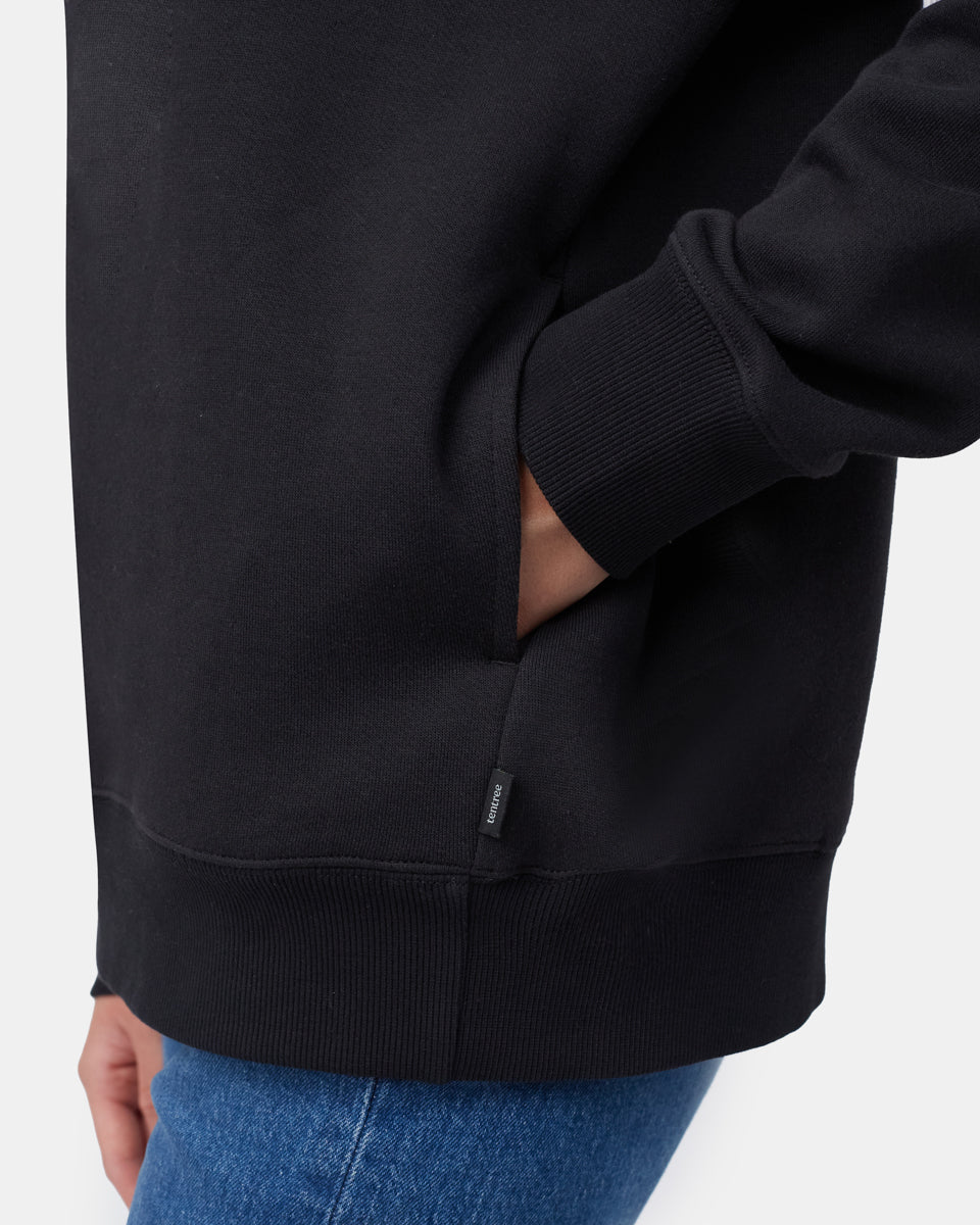 Black Women's Loose-Fit Mock Neck Top