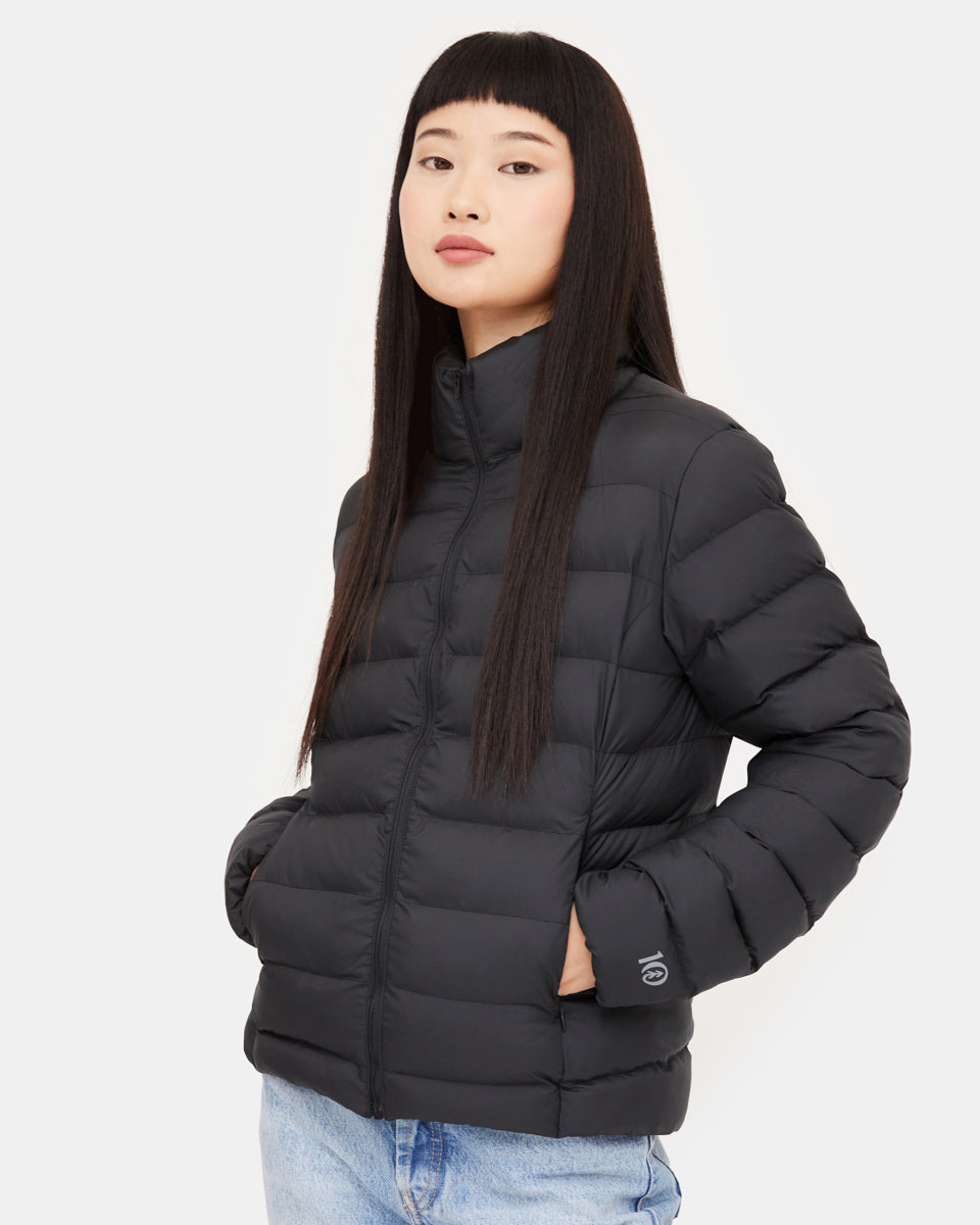 Black Women's Water Resistant Puffer Jacket