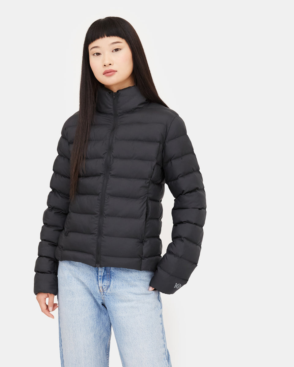 Black Women's Water Resistant Puffer Jacket