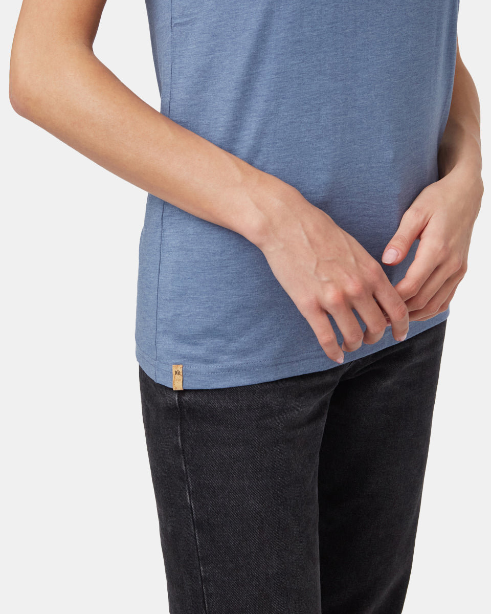 Blue Recycled Polyester Crew Neck T-Shirt