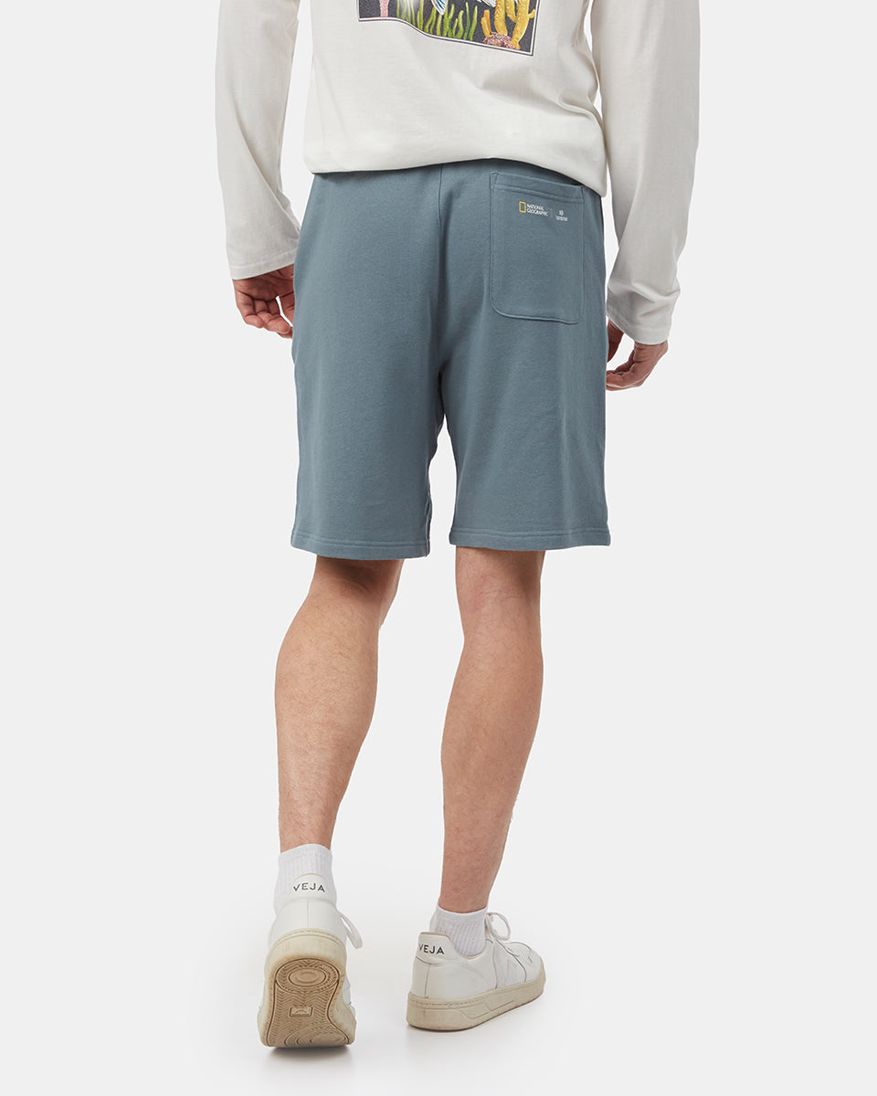 Blue Men's Organic Cotton Graphic Sweatshorts