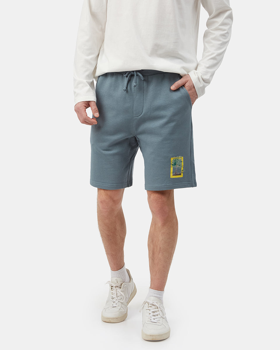 Blue Men's Organic Cotton Graphic Sweatshorts