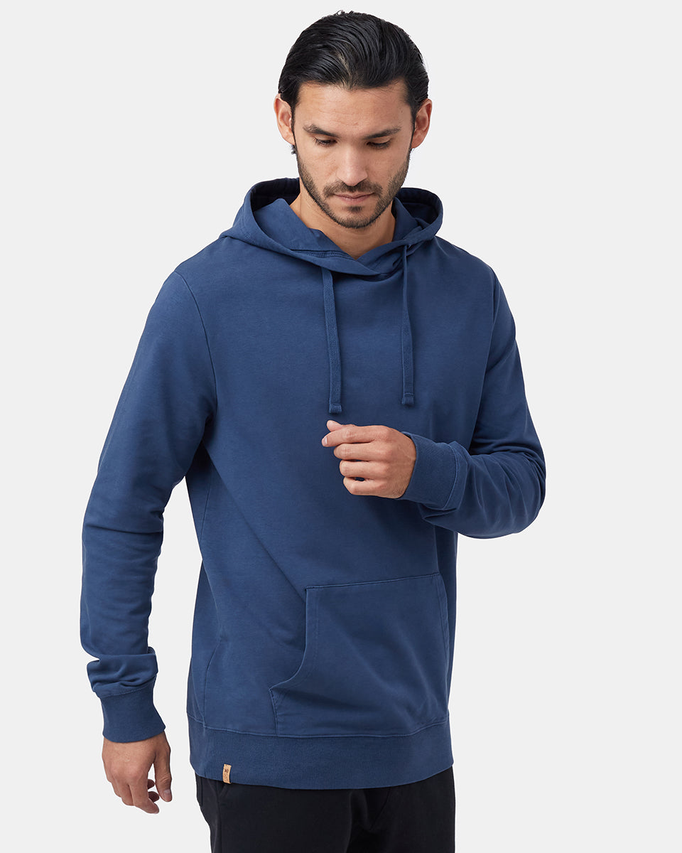Blue Men's Organic Cotton Pullover Hoodie