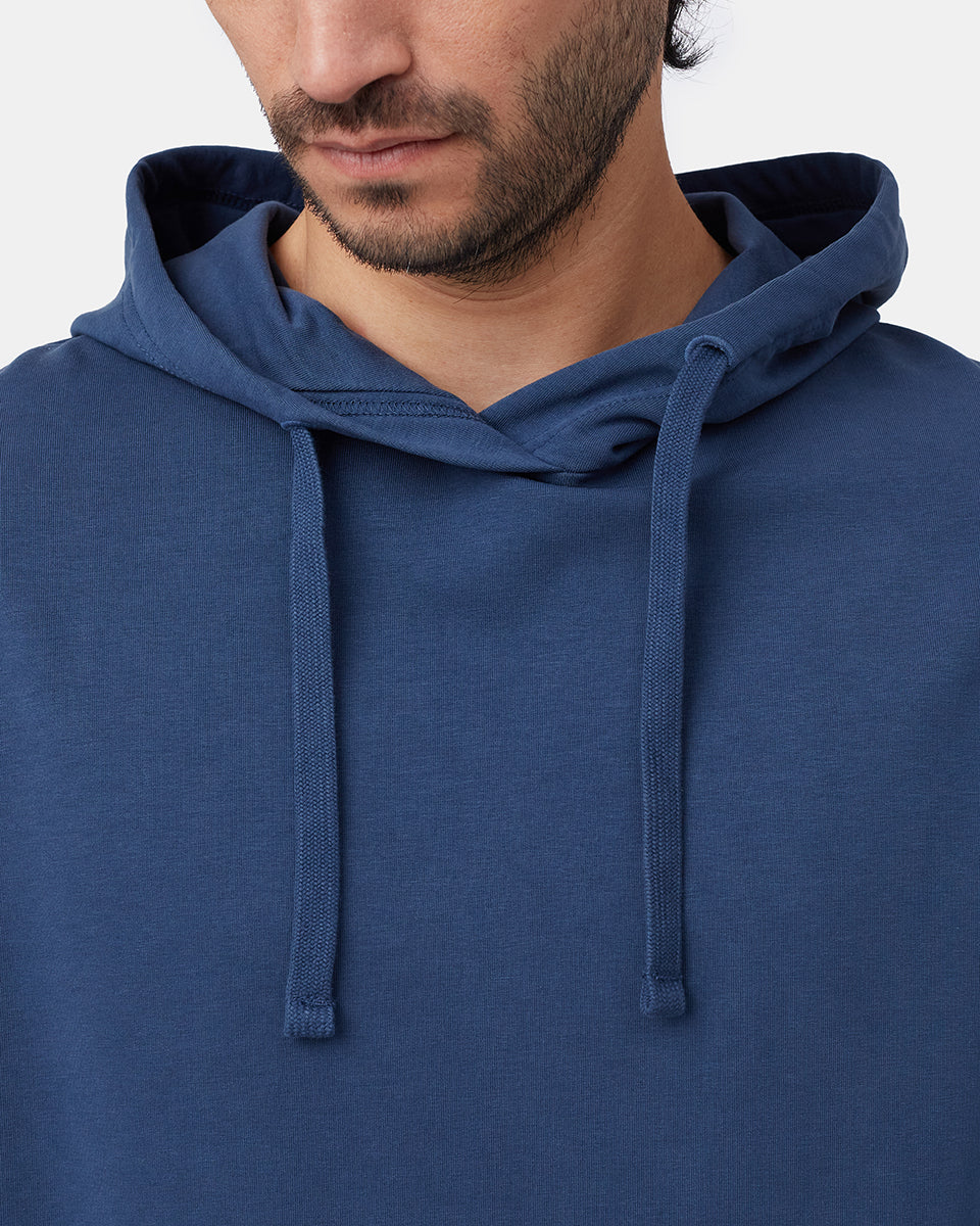 Blue Men's Organic Cotton Pullover Hoodie