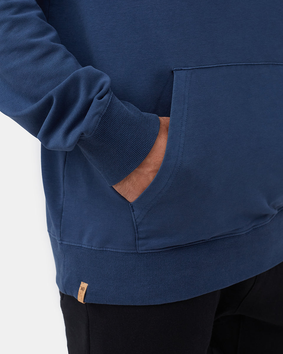 Blue Men's Organic Cotton Pullover Hoodie