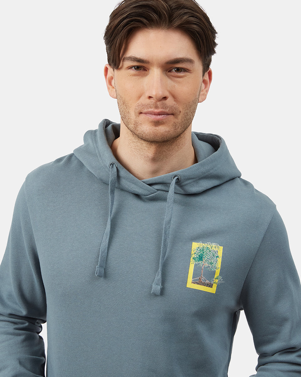 Blue Men's Organic Cotton Pullover Hoodie