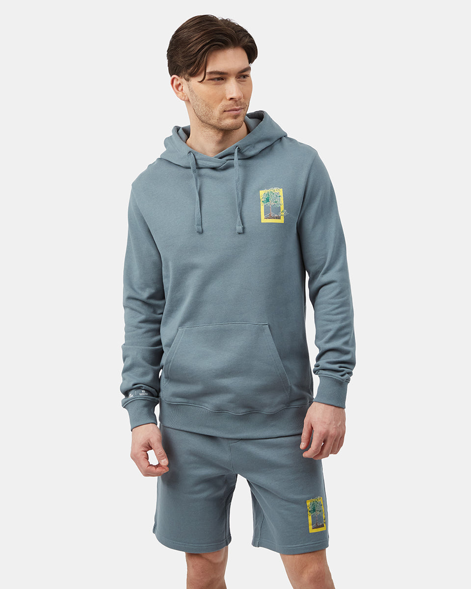 Blue Men's Organic Cotton Pullover Hoodie