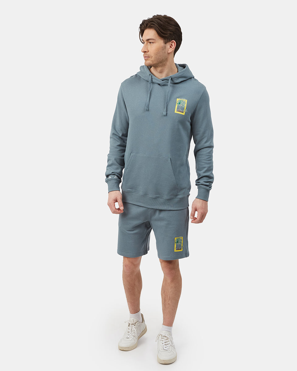 Blue Men's Organic Cotton Pullover Hoodie