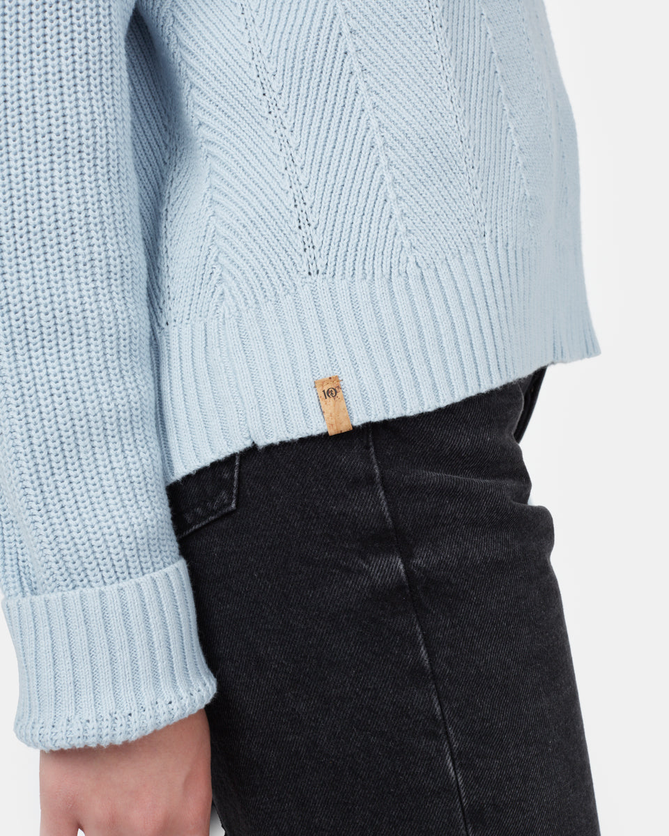 Blue Women's Organic Cotton Crew Neck Sweater