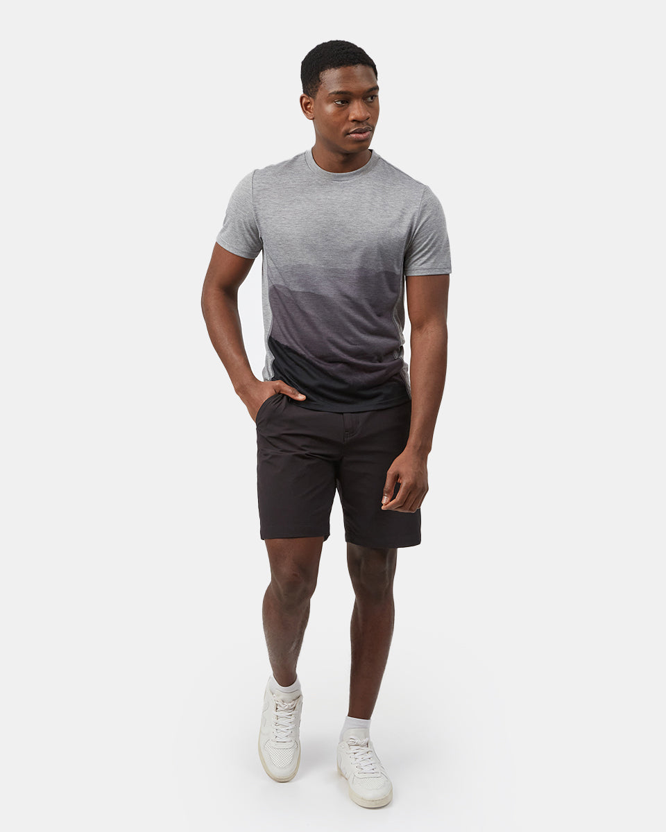Blue,Gray Sports Wear T-Shirt