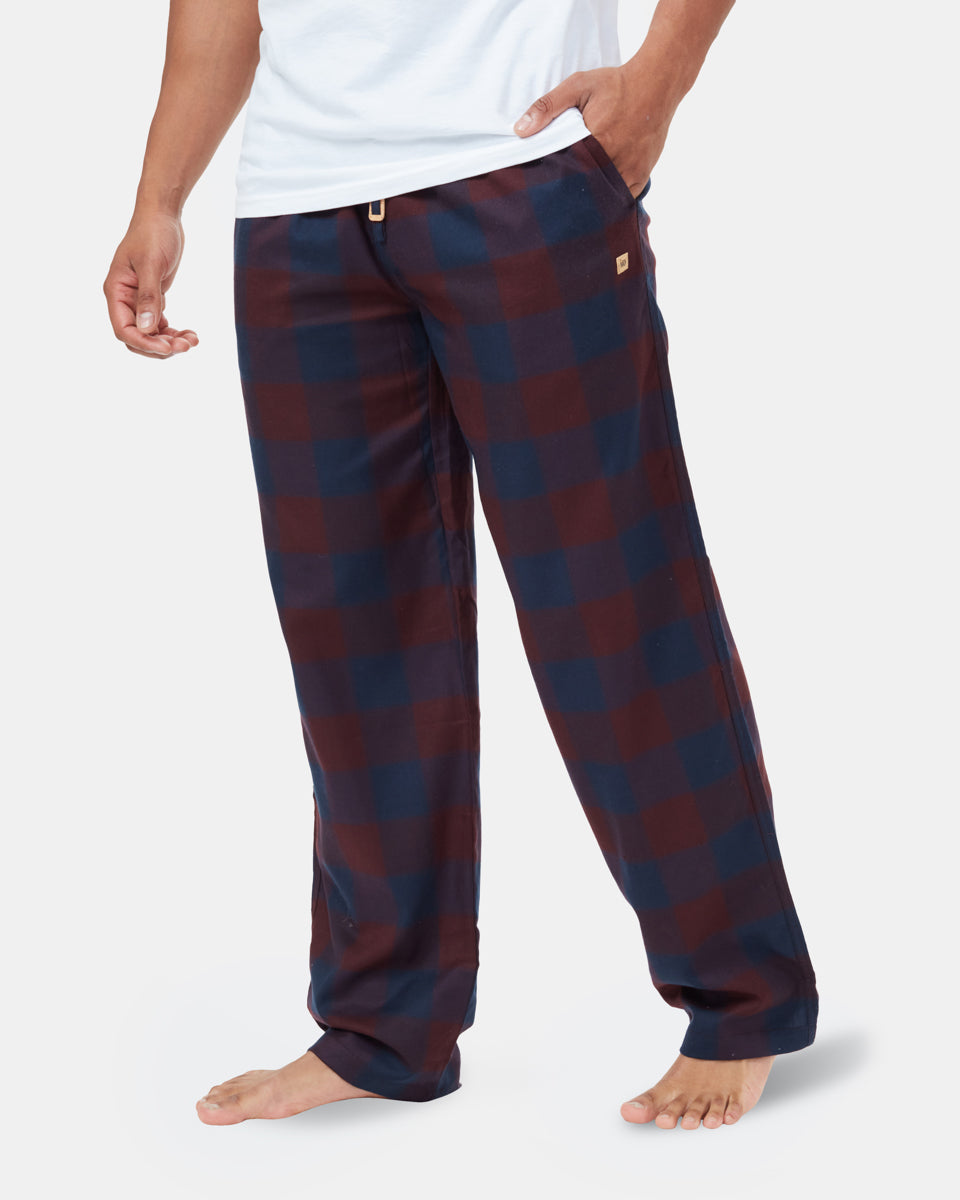 Blue,Red Men's Plaid Pajama Pants