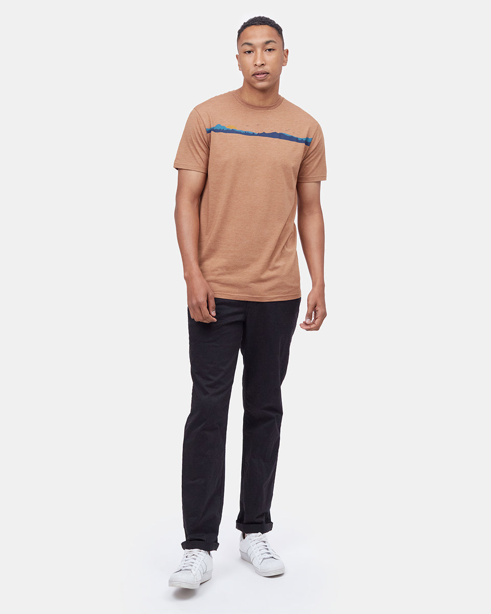 Brown Graphic Crew Neck Men's T-Shirt