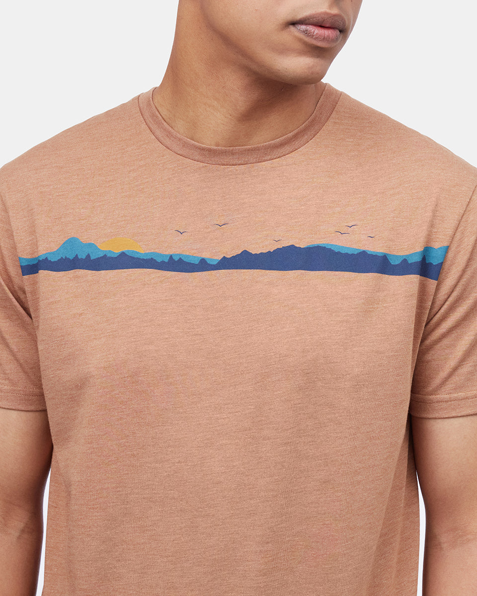 Brown Graphic Crew Neck Men's T-Shirt