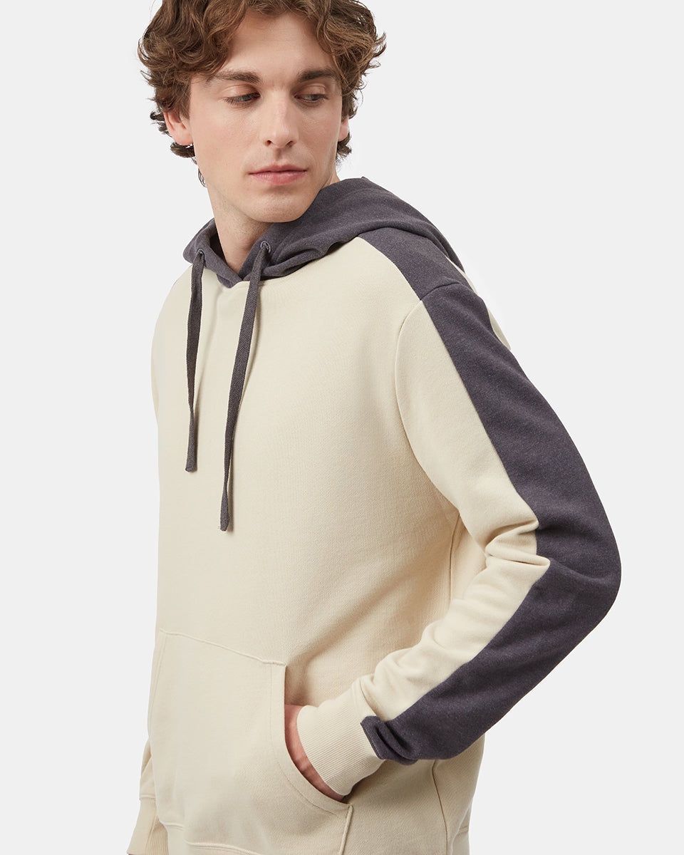 Brown,Gray Men's Organic Cotton Block Stripe Pullover