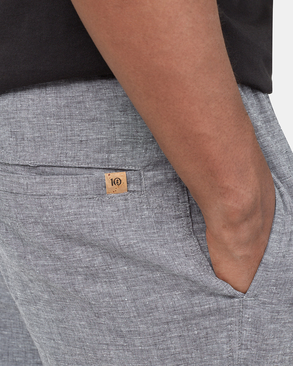 Gray Men's Casual Hemp Shorts