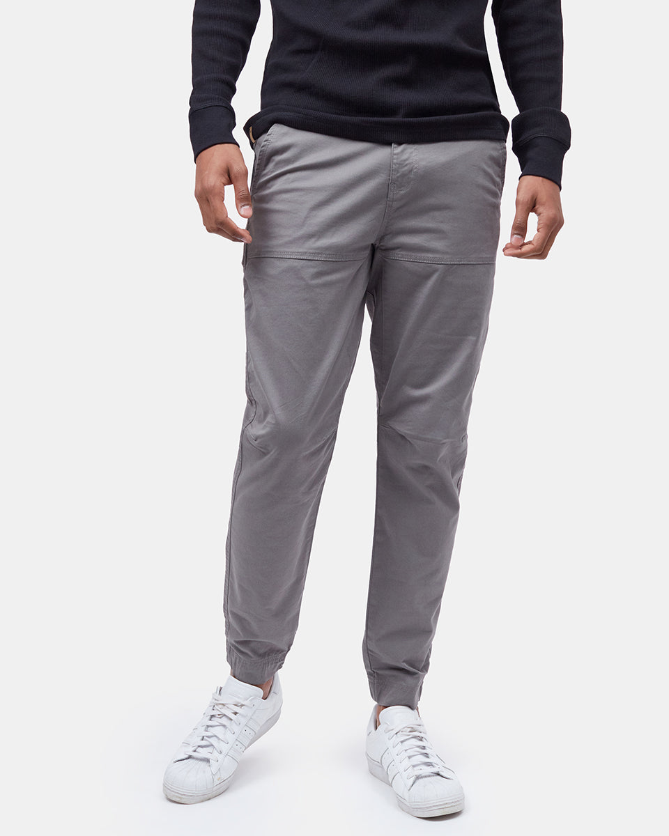 Gray Men's Organic Cotton Twill Joggers