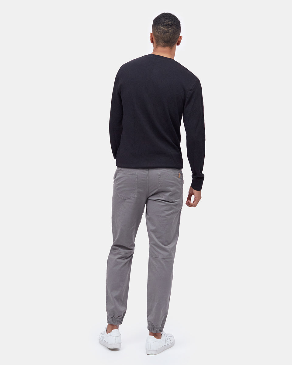 Gray Men's Organic Cotton Twill Joggers