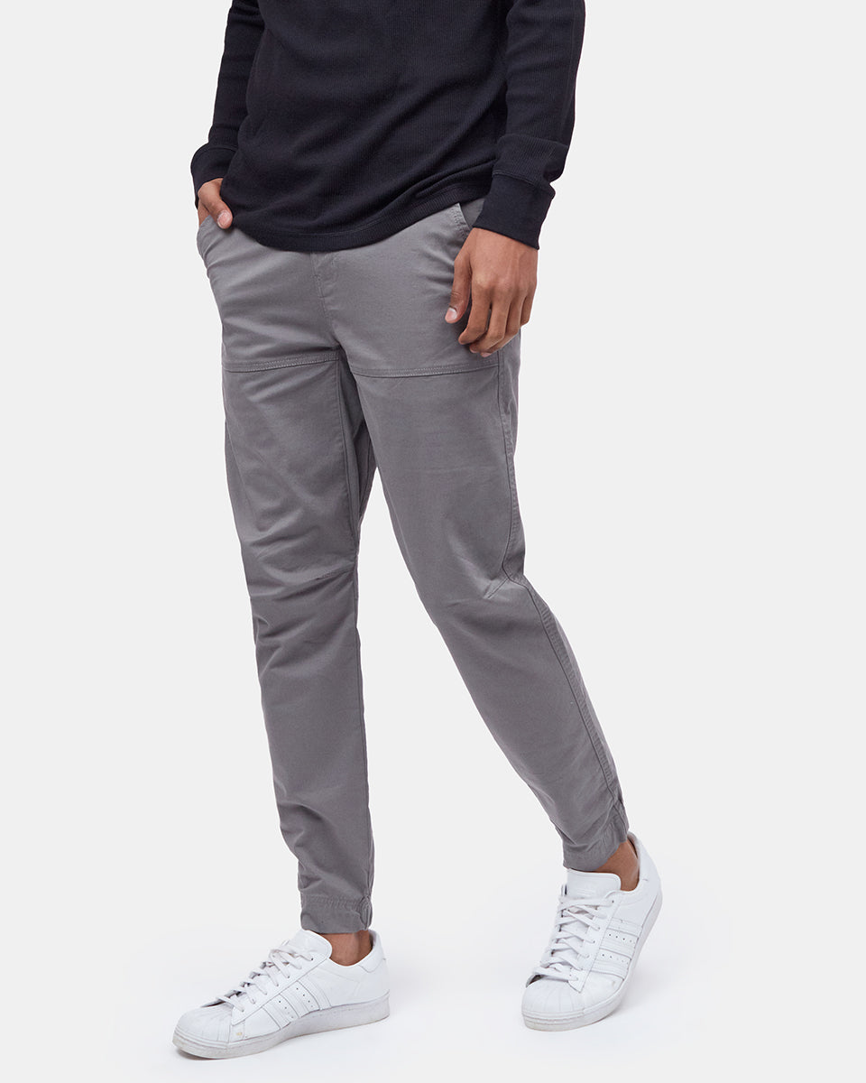 Gray Men's Organic Cotton Twill Joggers