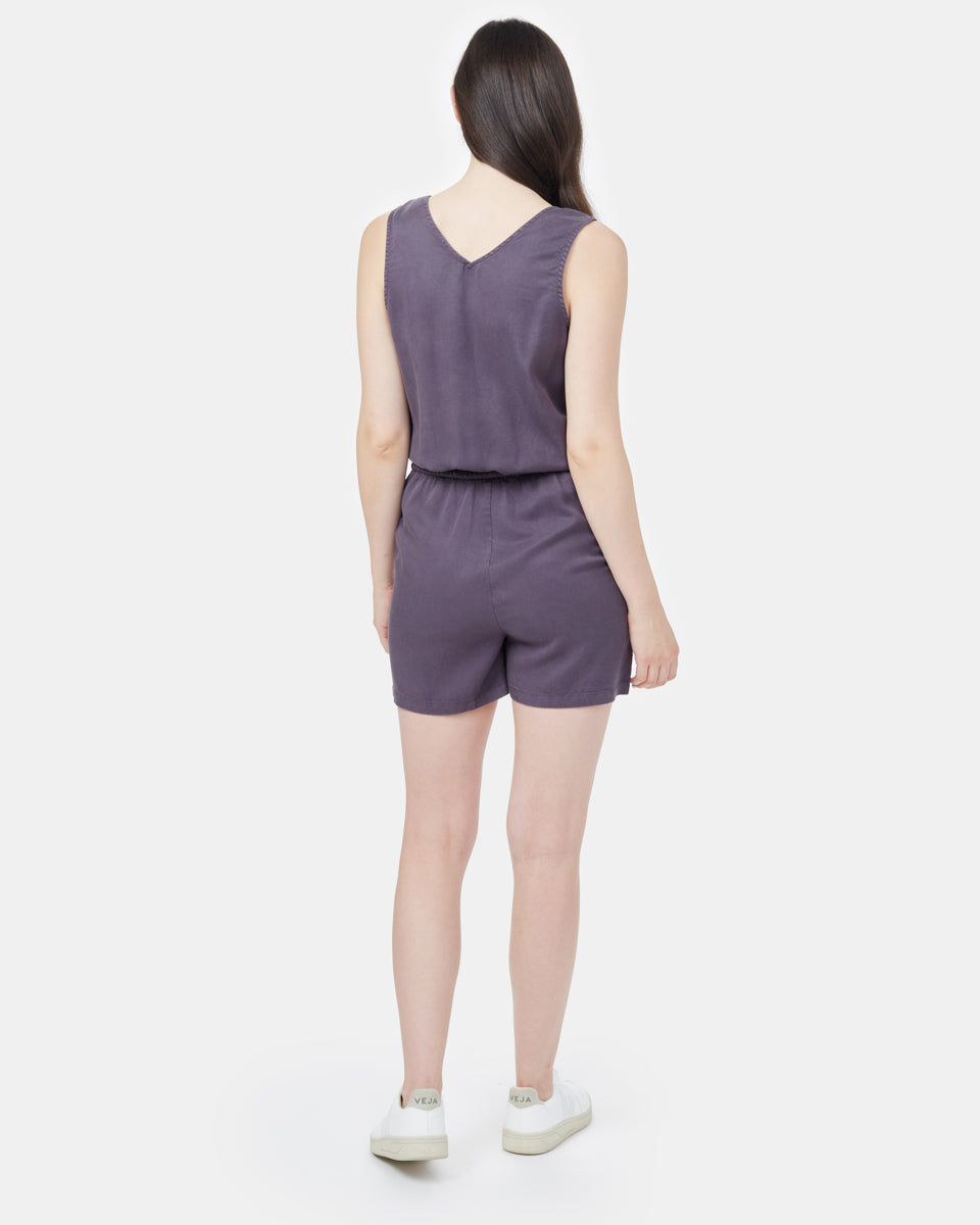 Gray Women's Lightweight V-Neck Romper