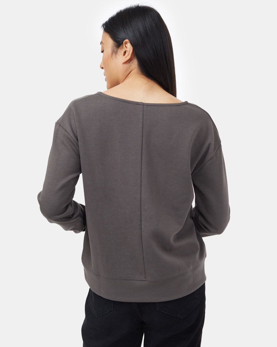 Green Women's Knit V-Neck Long Sleeve Top