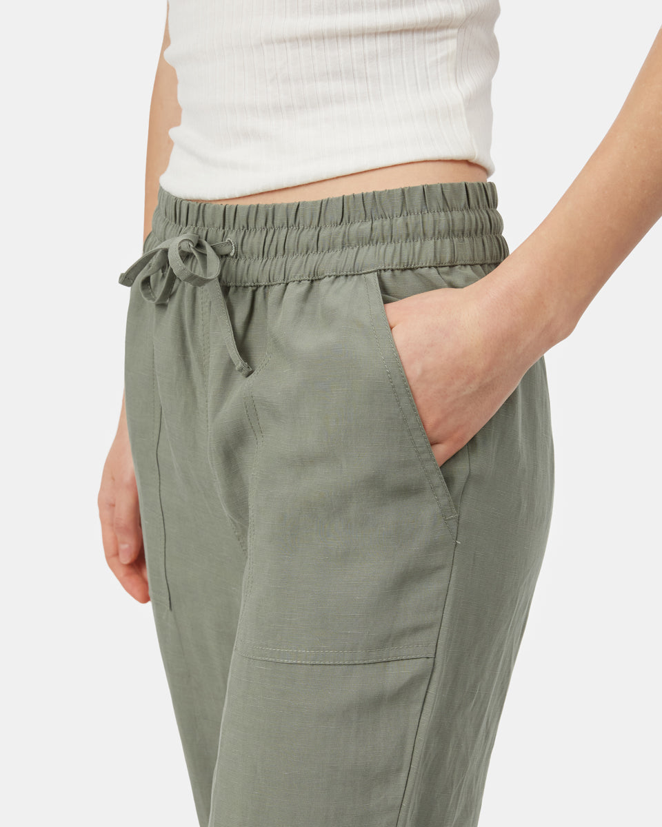 Green Women's Tencel Linen Pant
