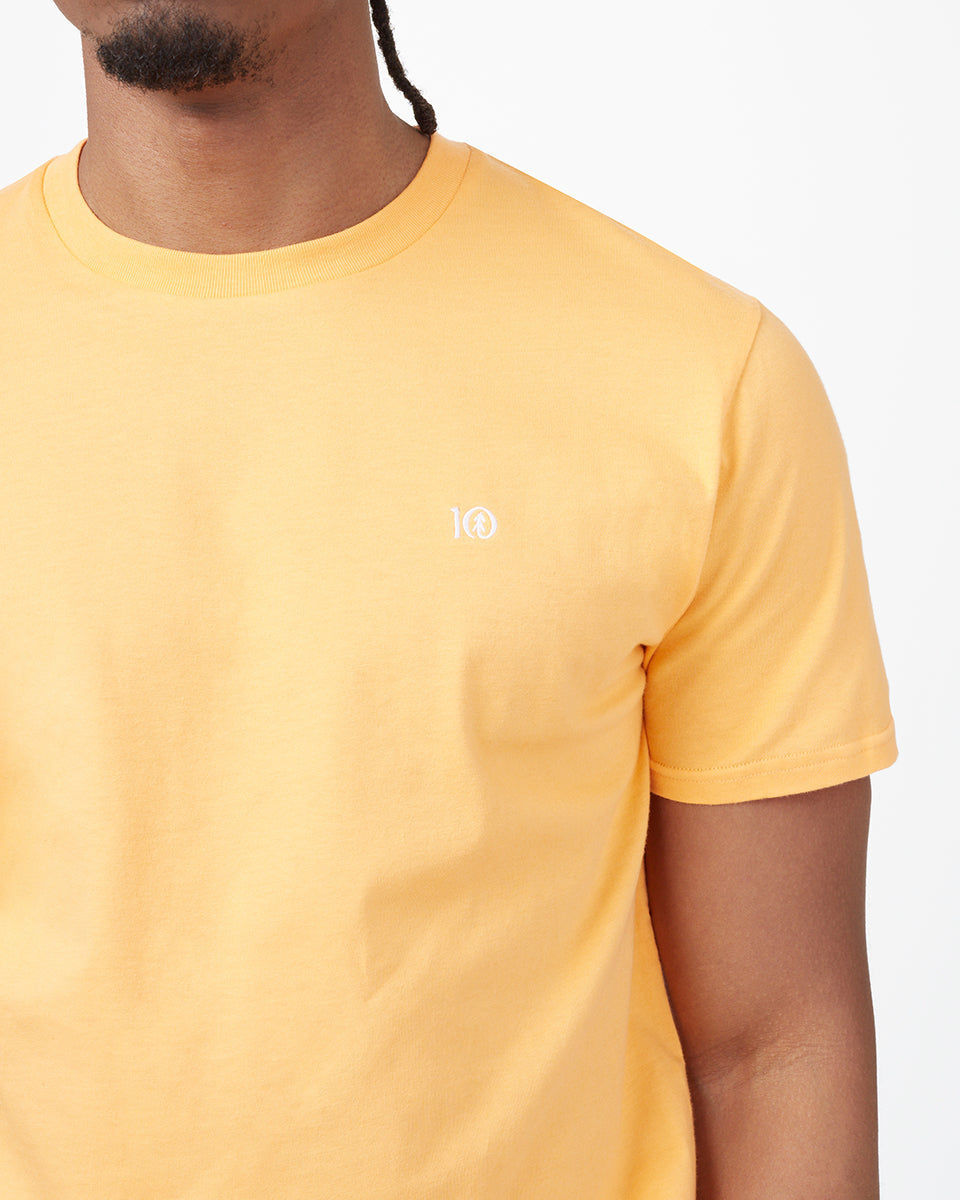 Orange Men's Embroidery Short Sleeve T-Shirt