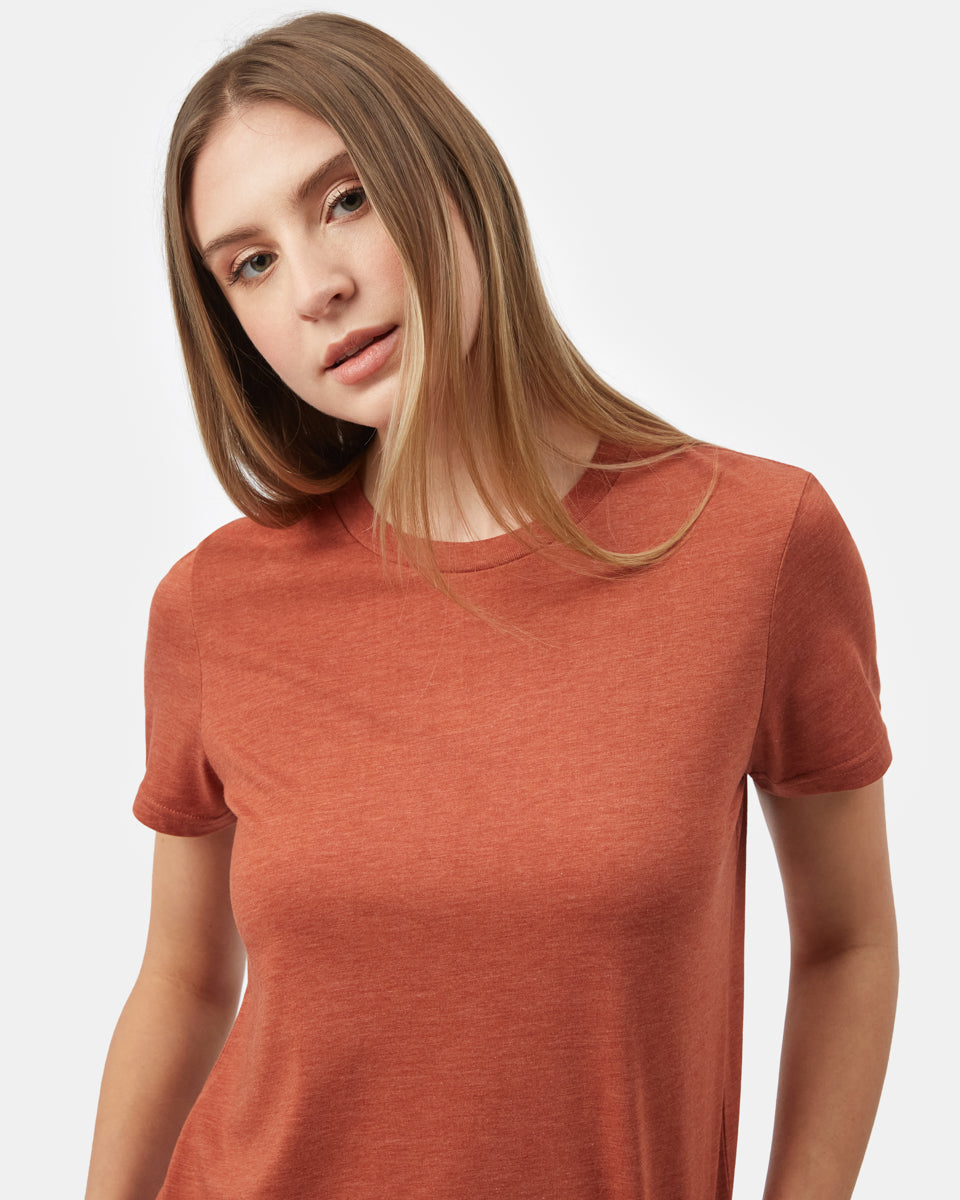 Orange Recycled Polyester Crew Neck T-Shirt