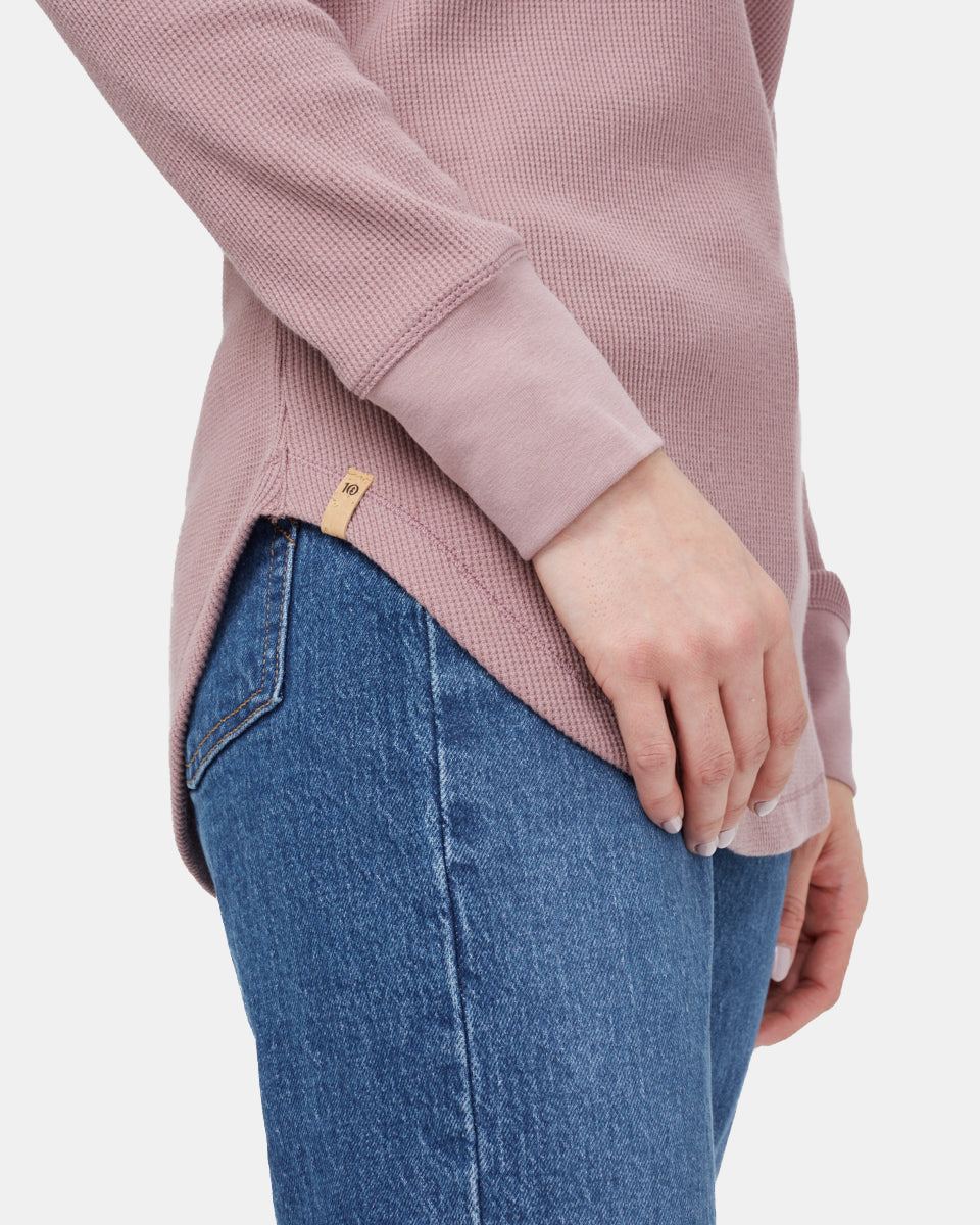 Purple Women's Waffle Knit Longsleeve Top