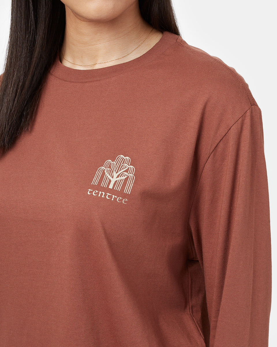 Red Organic Cotton Oversized Long Sleeve Top