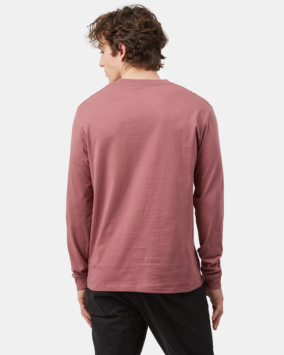 Red Men's Organic Cotton Pocket Long Sleeve Top