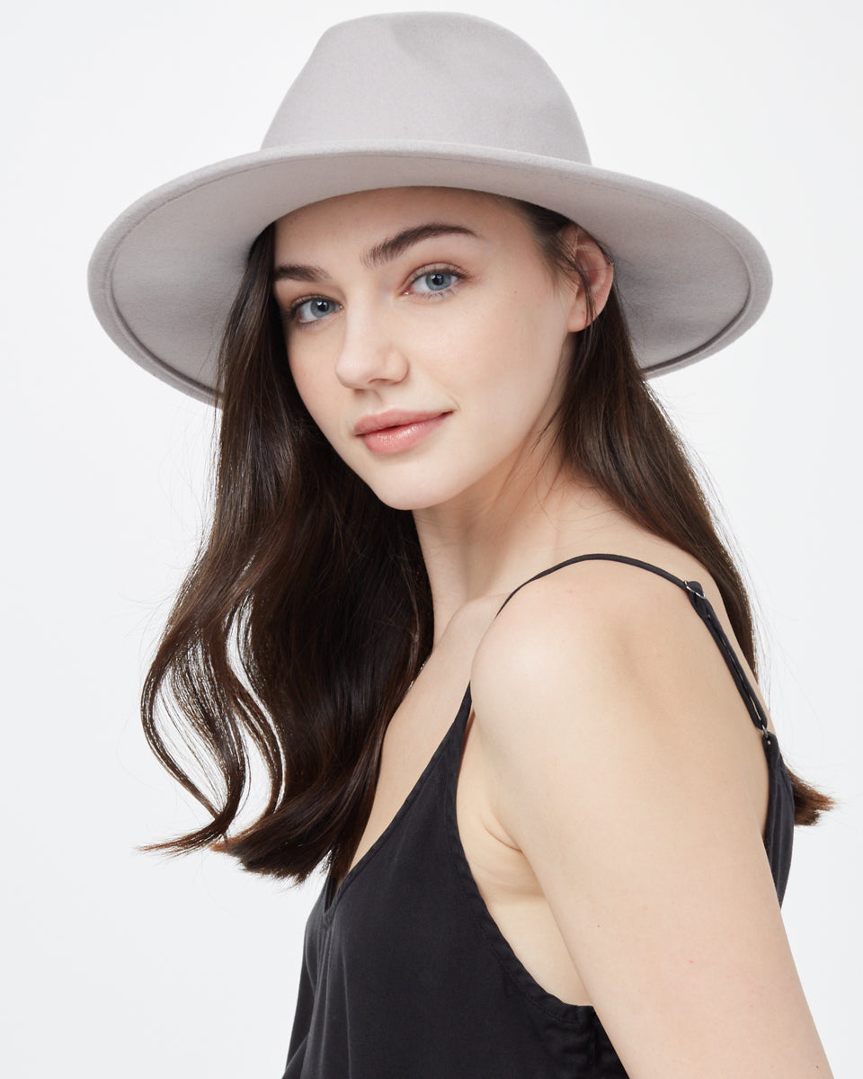 Gray Recycled Wool Fedora
