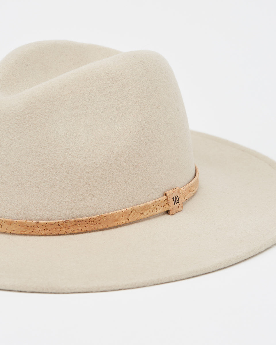 Gray,White Recycled Wool Fedora