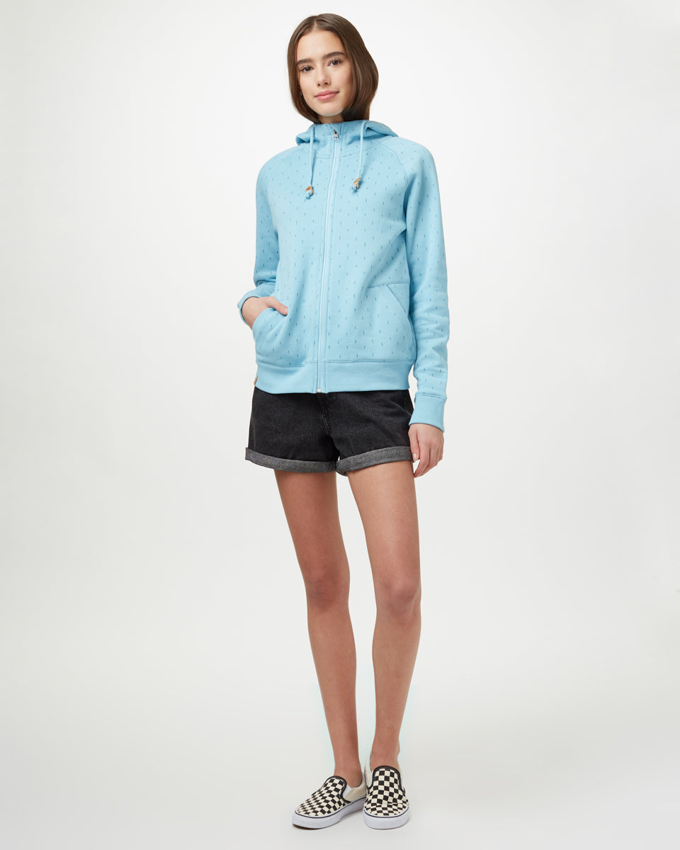 Blue Organic Cotton Zip-Up Hoodie